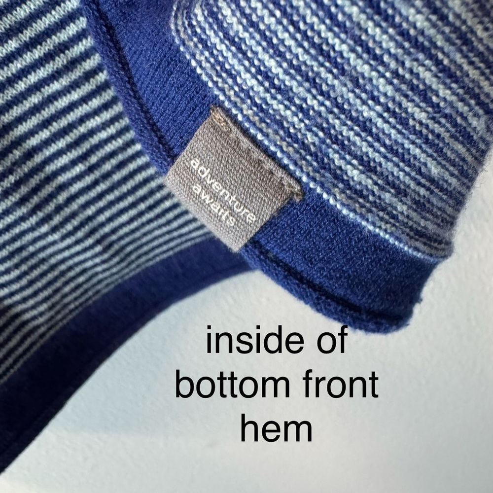 Title Nine Synergy Rolled Turtleneck Lightweight Sweater - Blue Stripe - Small - Picture 7 of 9